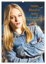 Hailie - Blond in Jeans (Wandkalender 2027 DIN A2 hoch), CALVENDO Monatskalender