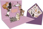 Pop-up-Grußkarte - I love Cats