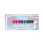Plastelina 12 kolorów. Biały kotek