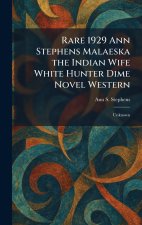 Rare 1929 Ann Stephens Malaeska the Indian Wife White Hunter Dime Novel Western