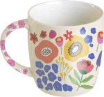 Bunte Blumengrüße Kaffeebecher beige, 350 ml