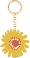 Bunte Blumengrüße Emaille-Schlüsselanhänger gelb