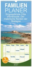 Familienplaner 2027 - Smaragdküste Côte d'Émeraude. Der malerische Norden der Bretagne mit 5 Spalten (Wandkalender, 21 x 45 cm) CALVENDO