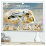 Wildhasen. Meister der Tarnung in offener Feldflur (hochwertiger Premium Wandkalender 2027 DIN A2 quer), Kunstdruck in Hochglanz