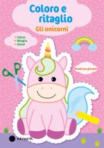 unicorni. Coloro e ritaglio