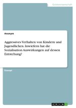 Aggressives Verhalten von Kindern und Jugendlichen. Inwiefern hat die Sozialisation Auswirkungen auf dessen Entstehung?