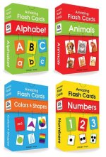 Amazing Flash Cards Set of 4 Boxes: Early Development of Preschool Toddler (220 Cards, Alphabet, Number, Animals, Colors and Shapes)