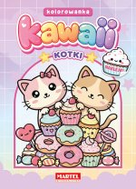Kotki Kawaii. Kolorowanka z naklejkami