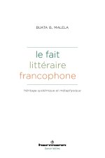Le fait littéraire francophone