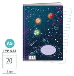Školní sešit A5, 20 listů, typ 523 Cosmic adventure