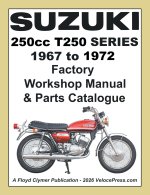 SUZUKI T250 SERIES 1967-1972 FACTORY WORKSHOP MANUAL AND ILLUSTRATED PARTS CATALOGUE
