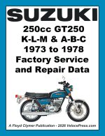SUZUKI GT250 TWINS 1971-1978 FACTORY SERVICE, MAINTENANCE AND REPAIR PUBLICATIONS