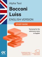 Alpha Test Bocconi Luiss. English version 2026-2027. Study guide. For university admission tests