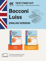 Alpha Test Bocconi Luiss. English version 2026-2027. Test prep kit. For university admission tests. Digital platform and online simulator included