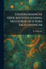 Undersokningar Over Aggvitefallning Med Syror Och Sura Saltlosningar