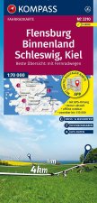 KOMPASS Fahrradkarte 3310 Flensburg Binnenland, Schleswig, Kiel 1:70.000