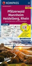 KOMPASS Fahrradkarte 3352 Pfälzerwald, Mannheim, Heidelberg, Rhein 1:70.000