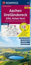 KOMPASS Fahrradkarte 3324 Aachen, Dreiländereck, Eifel, Hohes Venn mit Knotenpunkten 1:70.000