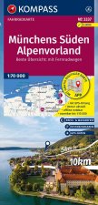 KOMPASS Fahrradkarte 3337 Münchens Süden, Alpenvorland 1:70.000