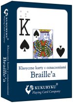 Karty do gry niebieskie ze znakami Braille