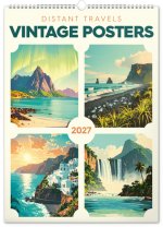 Vintage plakáty Daleké kraje 2027 - nástěnný kalendář