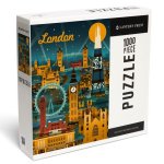 London, England - Retro Skyline - 1000 Piece Puzzle