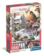 Puzzle 1000 elementów. XMAS Robin And Holly Bushes