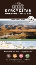 Kyrgyzstan Adventure Travel Map   1:1,300,000 Scale   80 Must-See Highlights & Kyrgyz Phrasebook