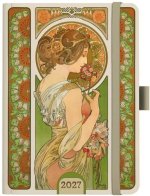 Denní diář 2027 A5 Alfons Mucha Zelený