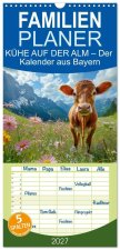 Familienplaner 2027 - KÜHE AUF DER ALM - Der Kalender aus Bayern mit 5 Spalten (Wandkalender, 21 x 45 cm) CALVENDO
