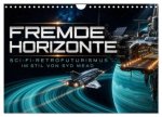 Fremde Horizonte - Sci-Fi-Retrofuturismus im Stil von Syd Mead (Wandkalender 2027 DIN A4 quer), CALVENDO Monatskalender