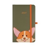 Kalendarz kieszonkowy z gumką 2027 Pies Corgi