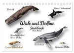 Wale und Delfine Steckbriefe (Tischkalender 2027 DIN A5 quer), CALVENDO Monatskalender